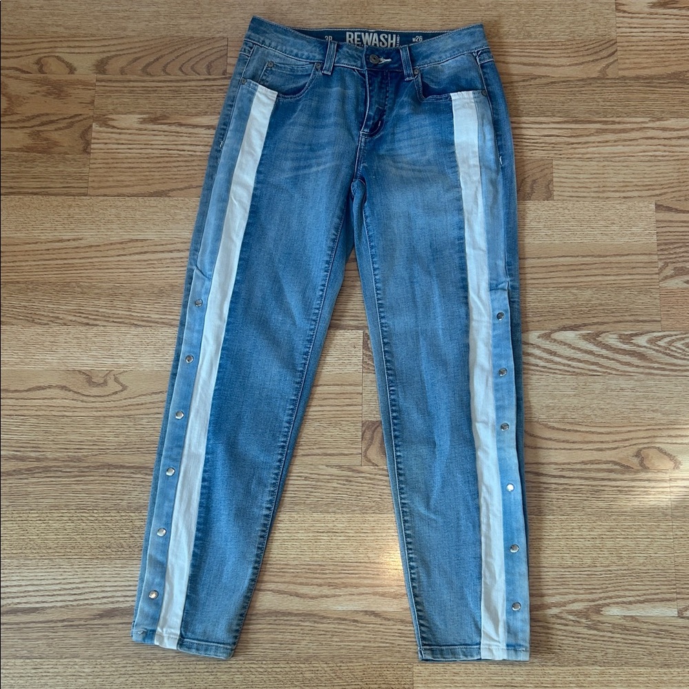 Rewash Blue Jeans with White Stripes